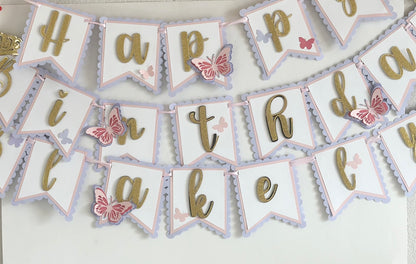 Butterfly Princess Birthday Banner