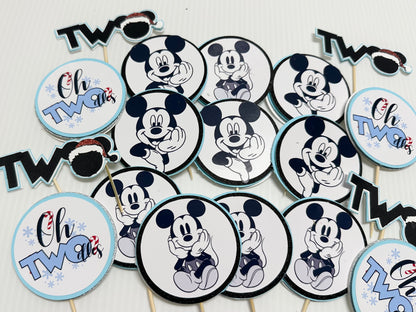 Modern Mickey Mouse Christmas Cupcake Toppers