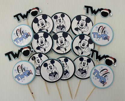 Modern Mickey Mouse Christmas Cupcake Toppers