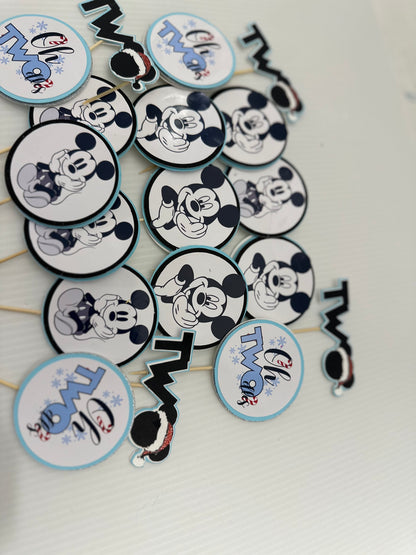 Modern Mickey Mouse Christmas Cupcake Toppers