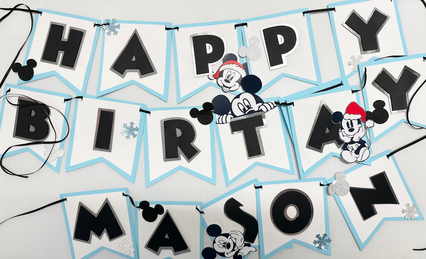 Christmas Modern Mickey Mouse Birthday Banner Christmas Baner