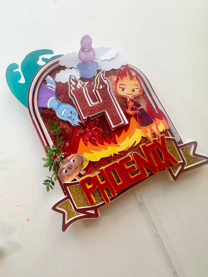 Elemental Theme Cake Topper