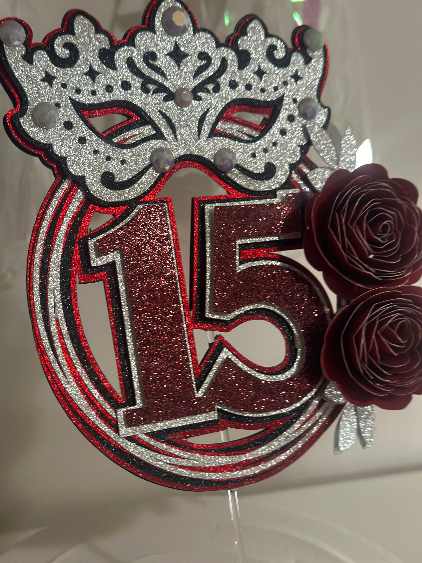 Masquerade Quince 15th Birthday Cake Topper