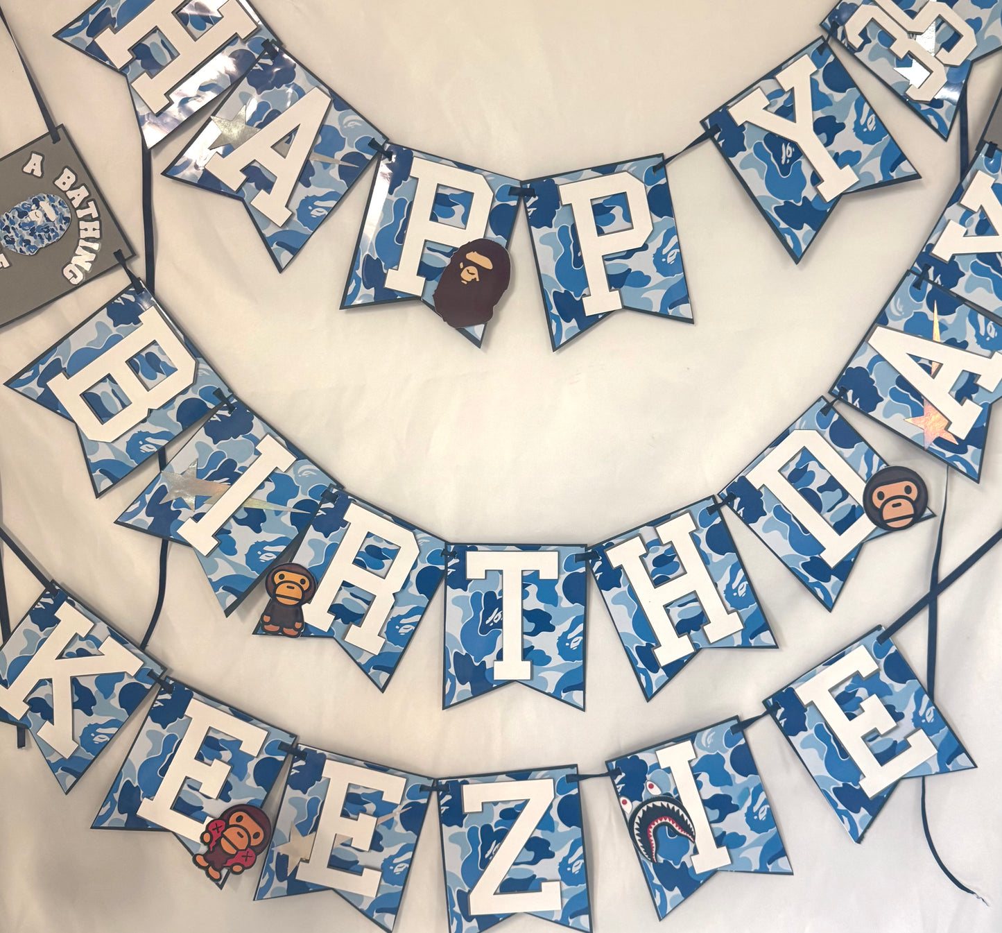 Custom BAPE Inspired Birthday Banner | Hype Streetwear Party Decor | Personalized Name & Age Banner