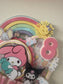 Personalized Sanrio Birthday Cake Topper | My Melody, Kuromi & Cinnamoroll Shaker Topper