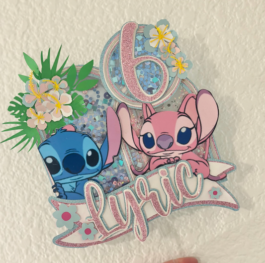Stitch and Angel Cake Topper