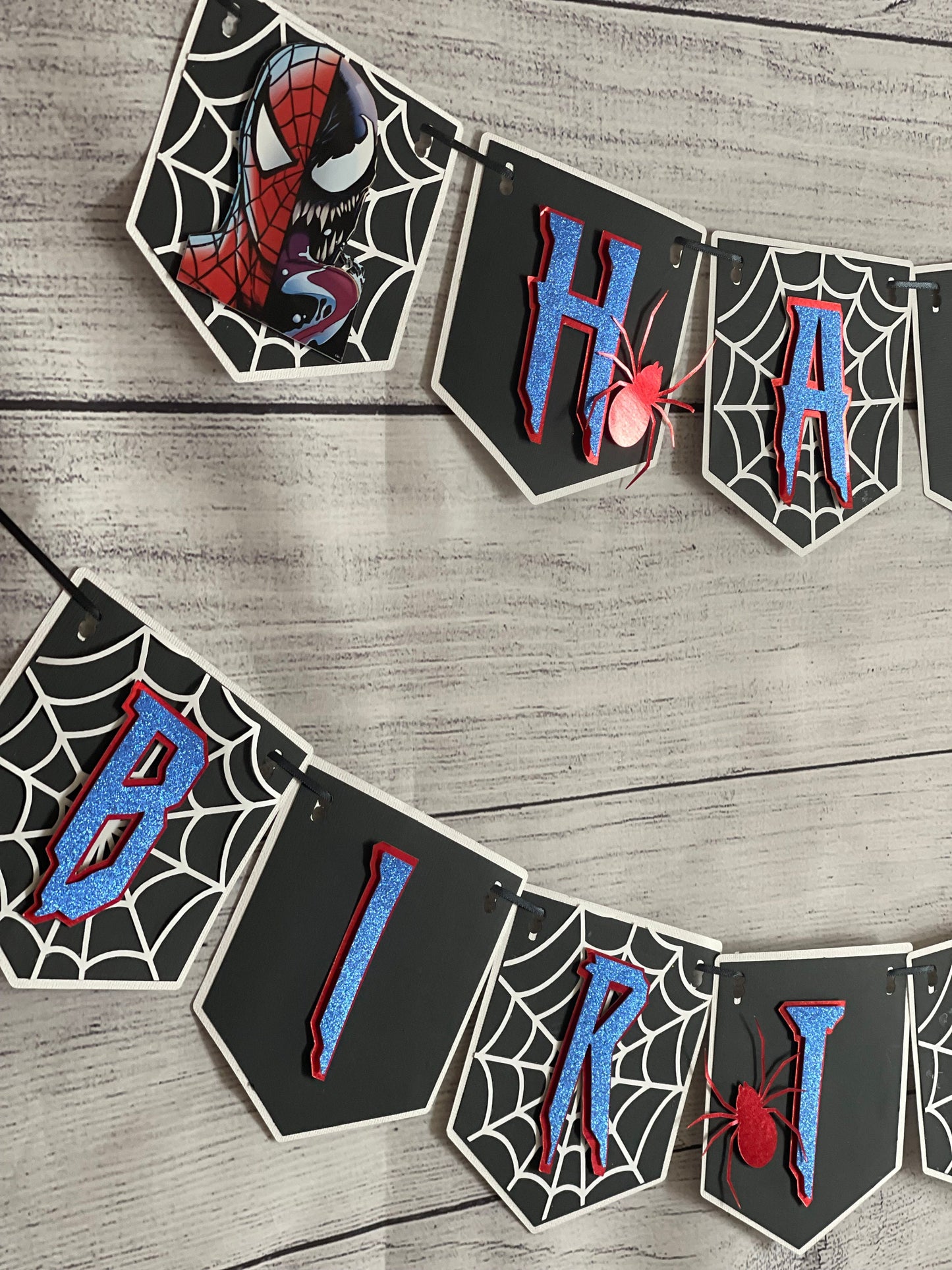 Spiderman Venom Happy Birthday Banner