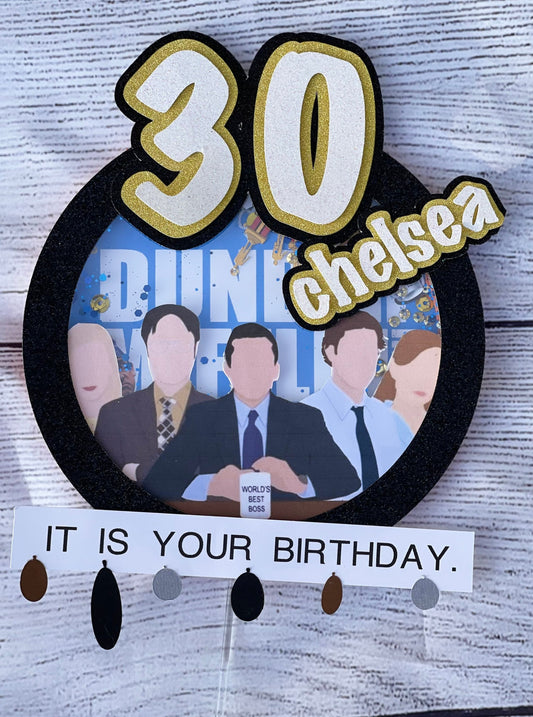 The Office Theme 30th Birthday Shaker Cake Topper