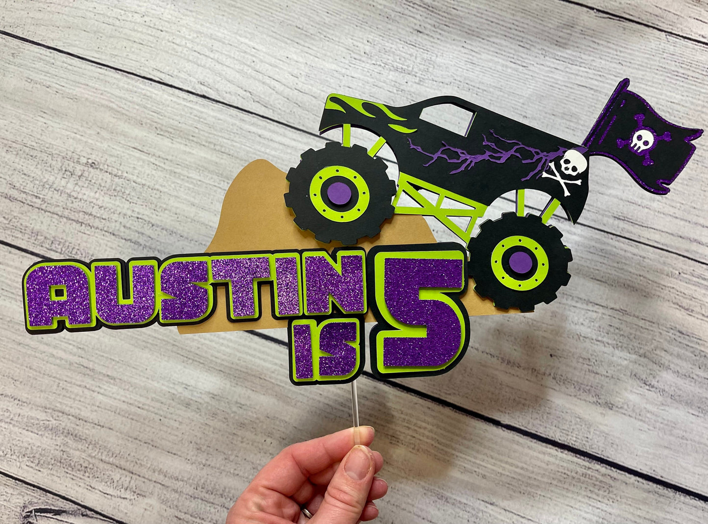 Monster Jam Grave Digger Birthday Cake Topper