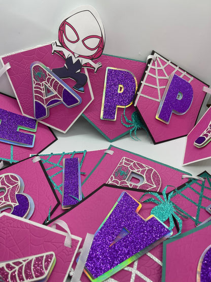 Spider Gwen Ghost Spider birthday banner