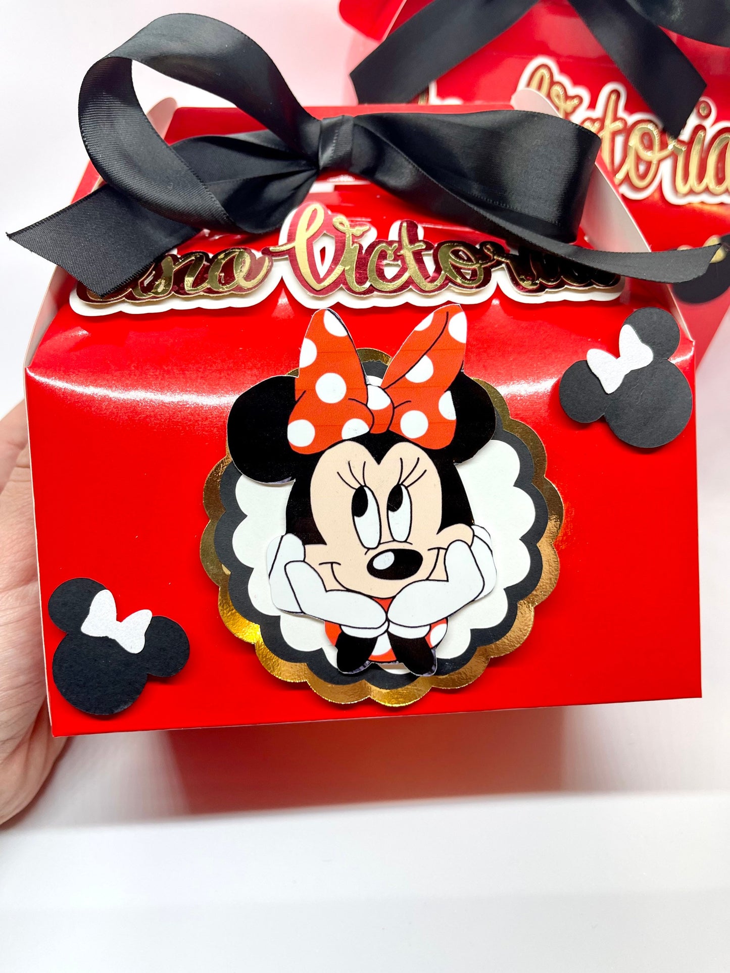 Minnie Mouse theme favor boxes