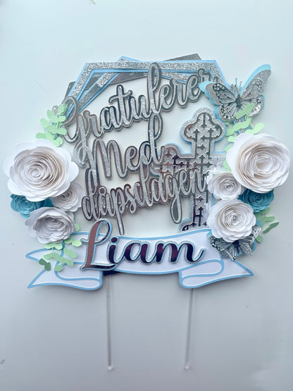 baptism cake topper