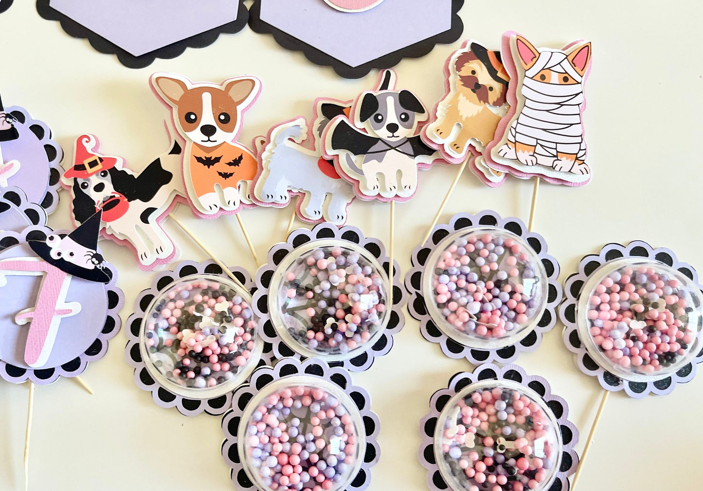 Halloween/Dog Party cupcake toppers