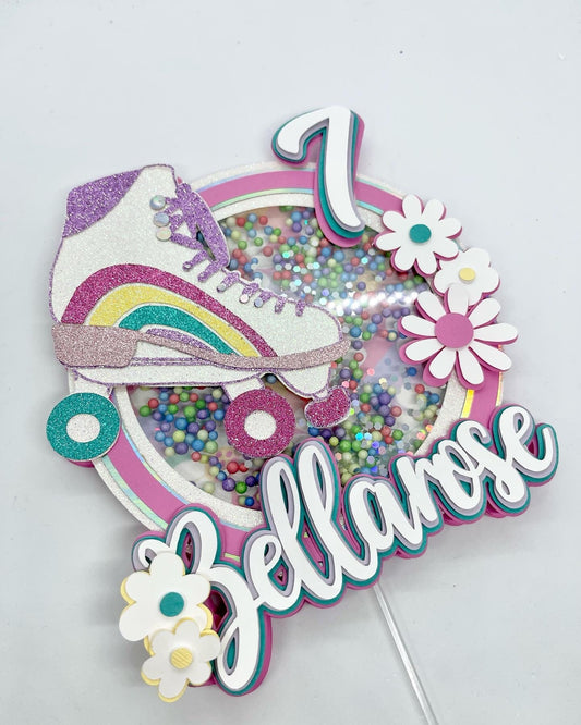 Rainbow Pastel Roller Skate Cake Topper