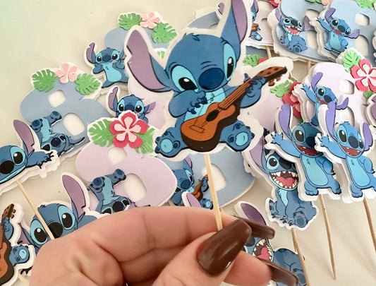 Lilo & Stitch Theme Cupcake Toppers